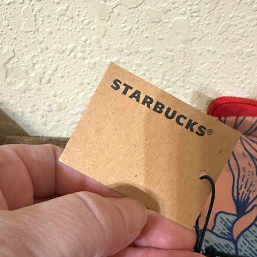 Starbucks Red and Blue Patterned Pouch Reuseable tote bag - Picture 2 of 5